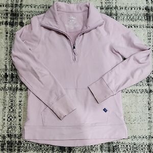 L.L. Bean Women's Light Pink Quarter-Zip Sweater